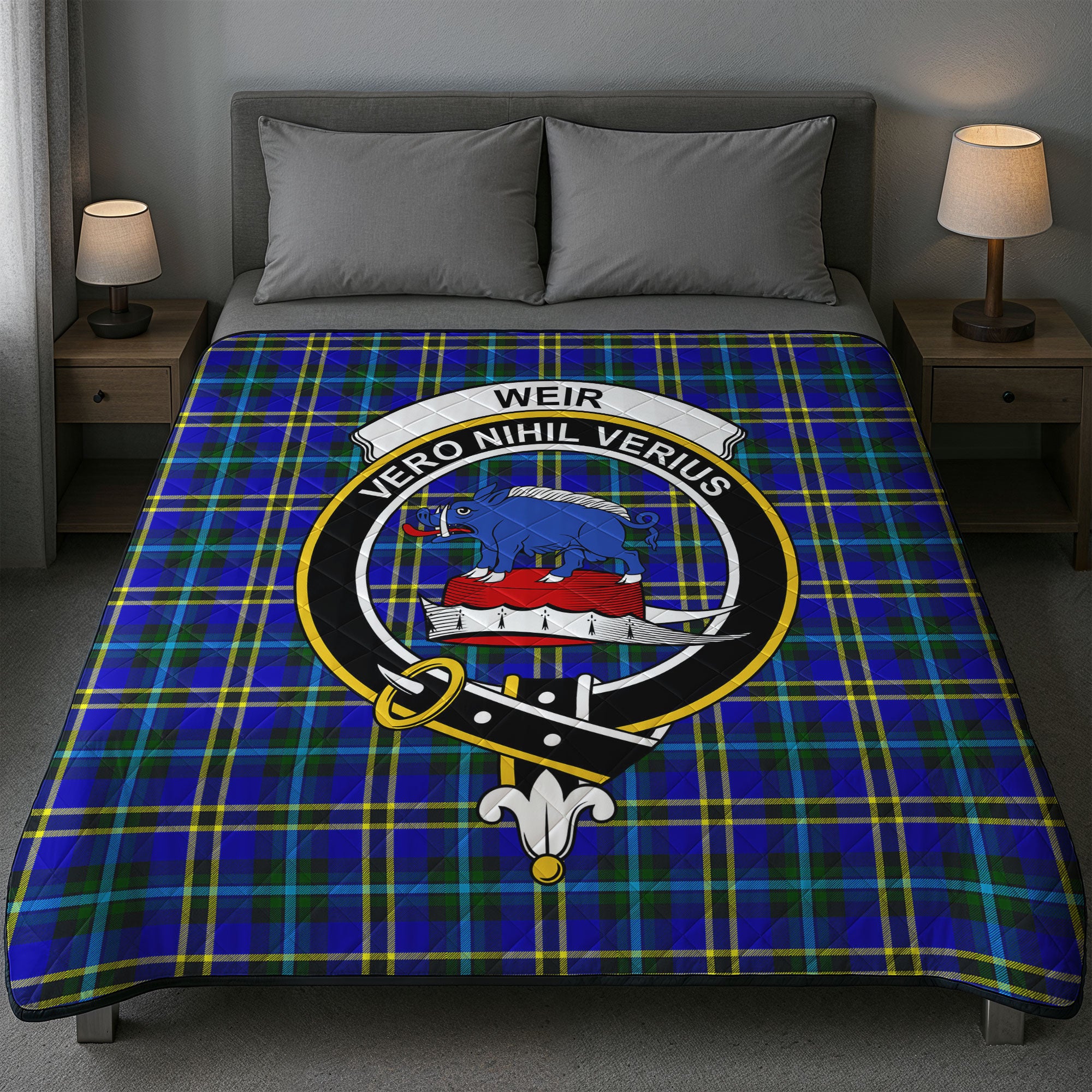 Weir Modern Tartan Crest Quilt