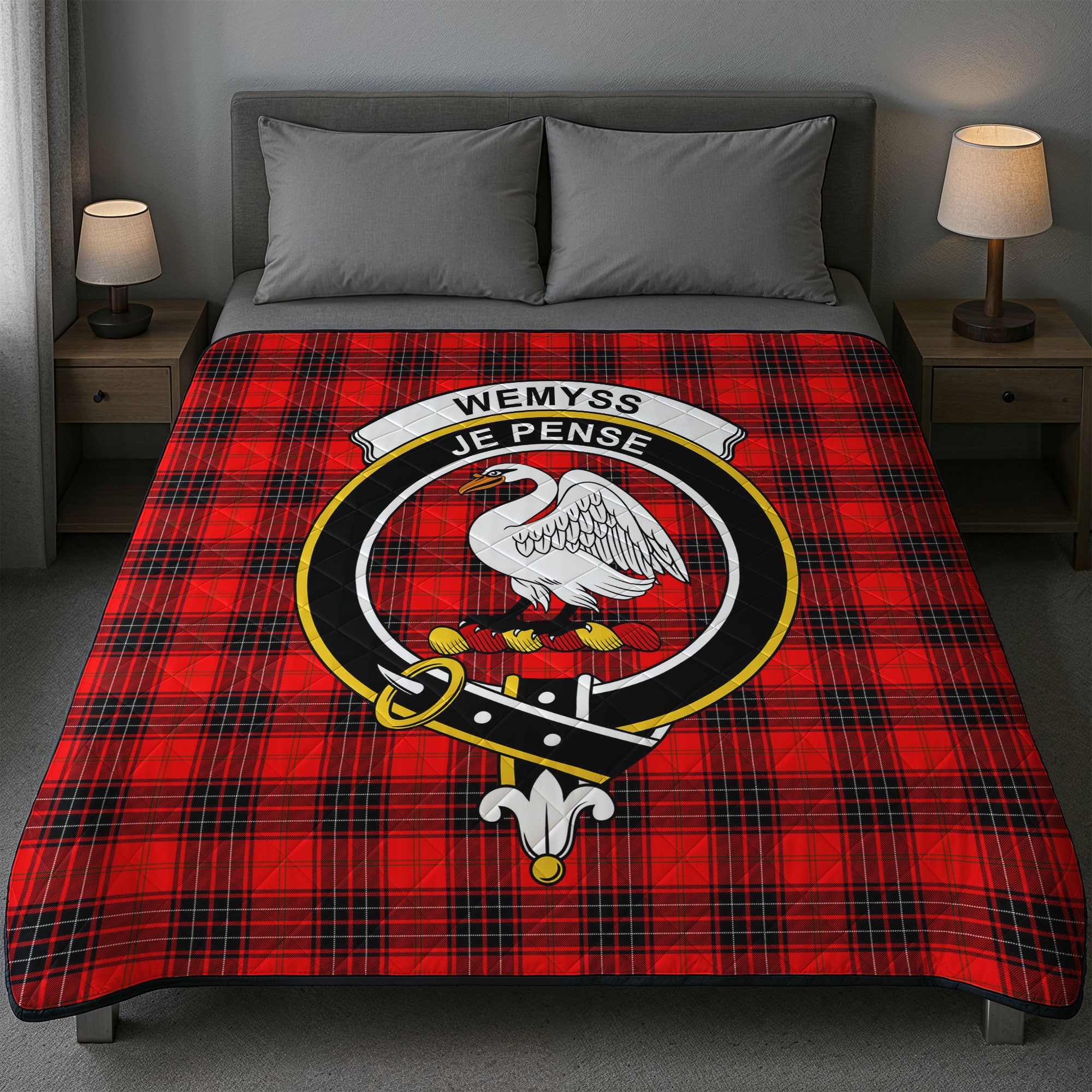 Wemyss Modern Tartan Crest Quilt
