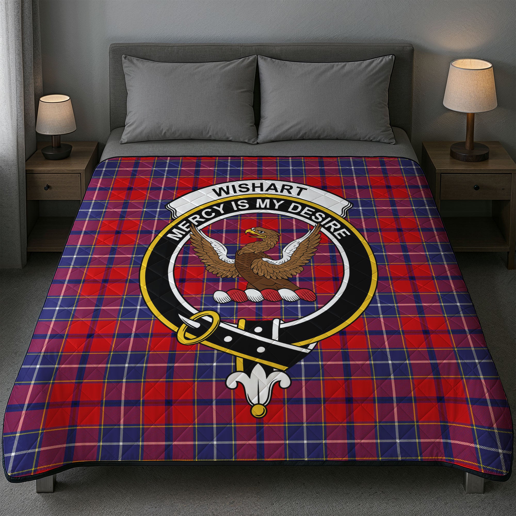 Wishart Dress Tartan Crest Quilt