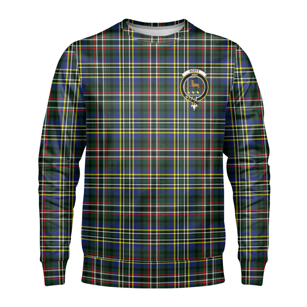 Scott Green Modern Tartan Crest Sweatshirt