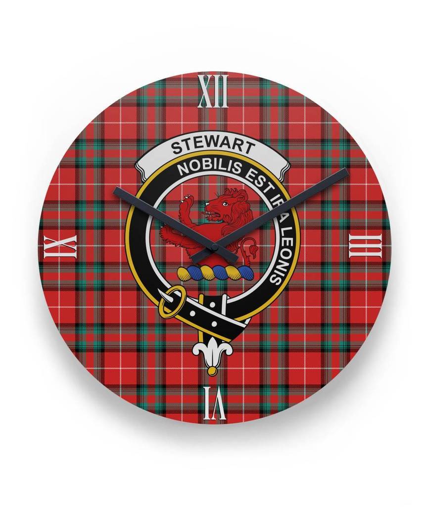 Stewart (Stuart) of Bute Family Tartan Crest Clock