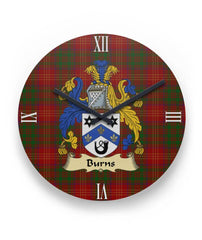 Burns Modern Tartan Crest Clock
