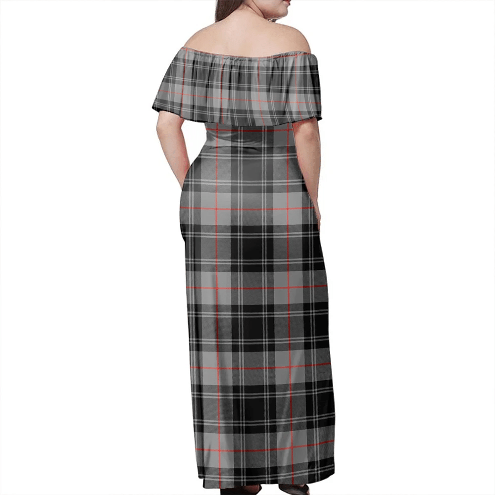 Moffat Modern Tartan Off Shoulder Long Dress