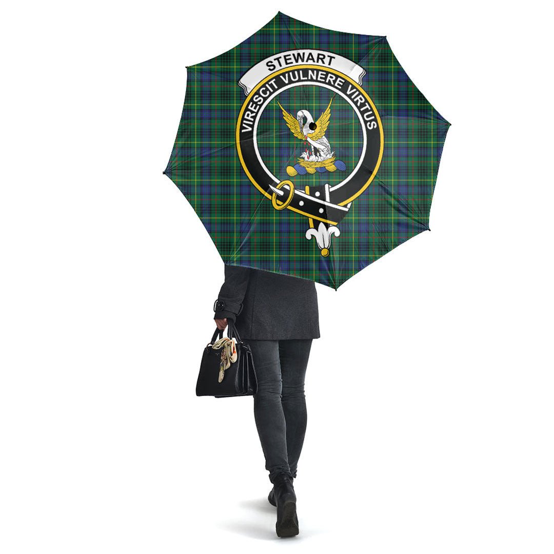 Stewart Hunting Modern Tartan Crest Umbrella