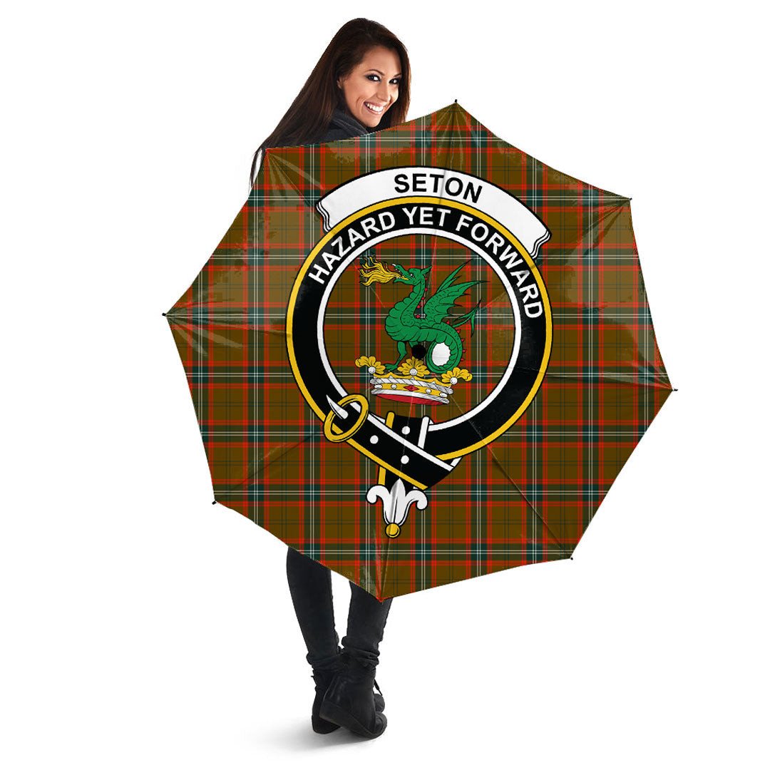 Seton Hunting Modern Tartan Crest Umbrella