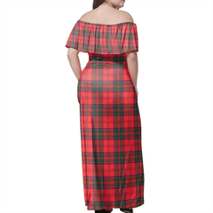 Drummond Modern Tartan Off Shoulder Long Dress