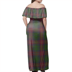Cairns Tartan Off Shoulder Long Dress