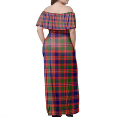 MacIntyre Modern Tartan Off Shoulder Long Dress