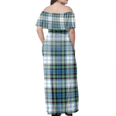 Campbell Dress Tartan Off Shoulder Long Dress