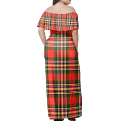 MacGill Modern Tartan Off Shoulder Long Dress