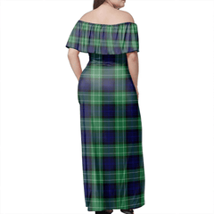 Abercrombie Tartan Off Shoulder Long Dress