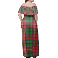 McCulloch Tartan Off Shoulder Long Dress