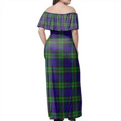 MacKinlay Modern Tartan Off Shoulder Long Dress