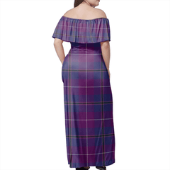 Pride Of Glencoe Tartan Off Shoulder Long Dress