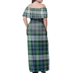 MacKenzie Dress Ancient Tartan Off Shoulder Long Dress