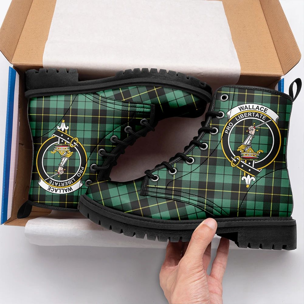 Wallace Hunting Ancient Tartan Crest Leather Boots
