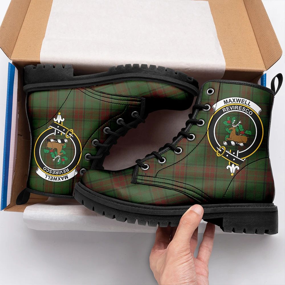 Maxwell Hunting Tartan Crest Leather Boots