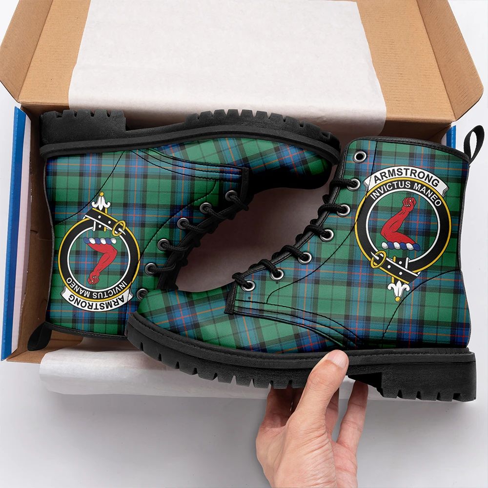 Armstrong Ancient Tartan Crest Leather Boots