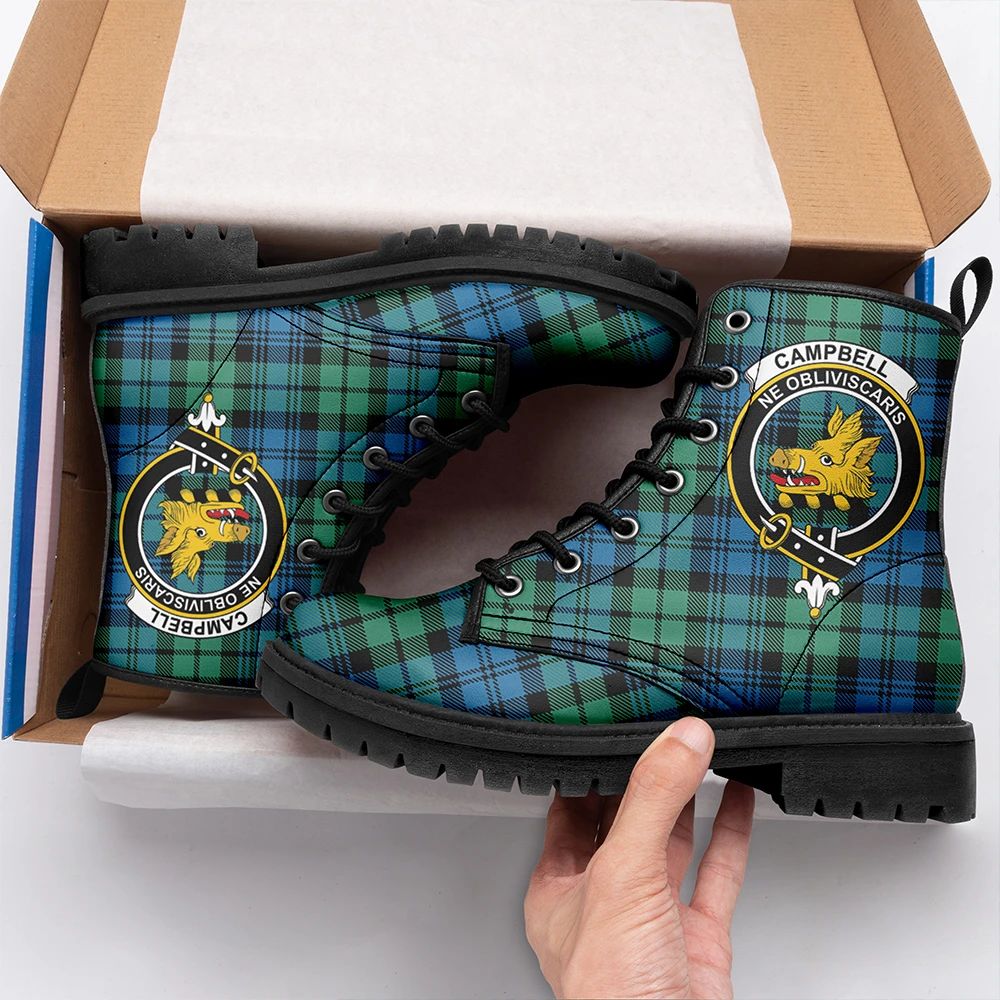 Campbell Ancient 01 Tartan Crest Leather Boots