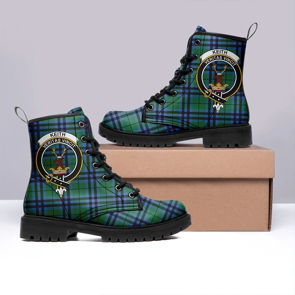 Keith Ancient Tartan Crest Leather Boots