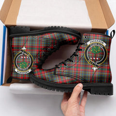 Anderson Of Arbrake Tartan Crest Leather Boots