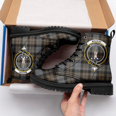 MacKay Weathered Tartan Crest Leather Boots