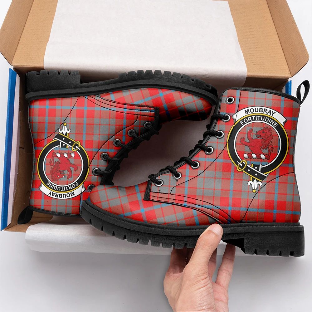 Moubray Tartan Crest Leather Boots