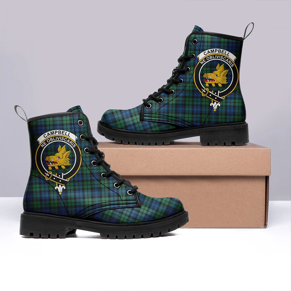 Campbell Ancient 02 Tartan Crest Leather Boots