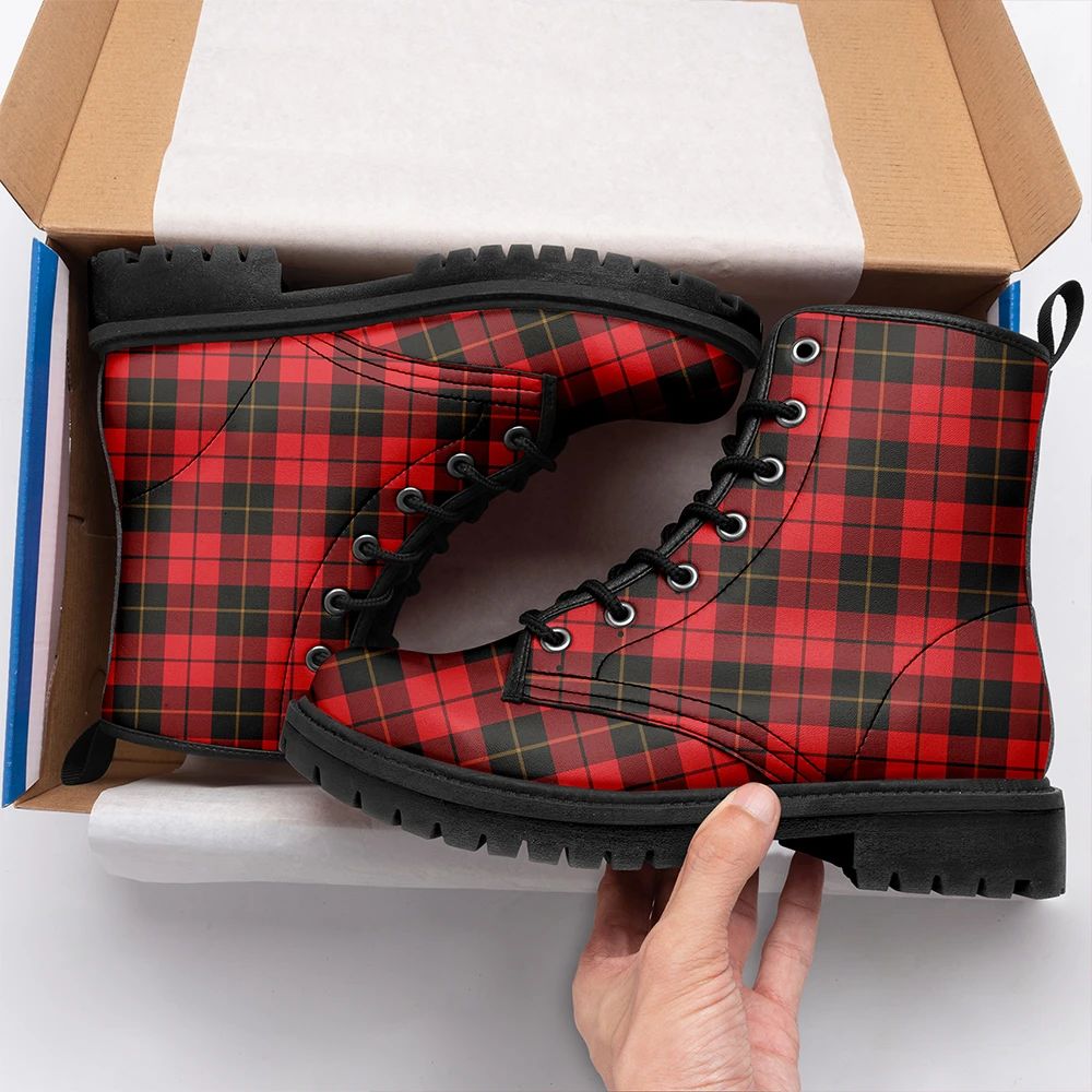 Wallace Weathered Tartan Leather Boots