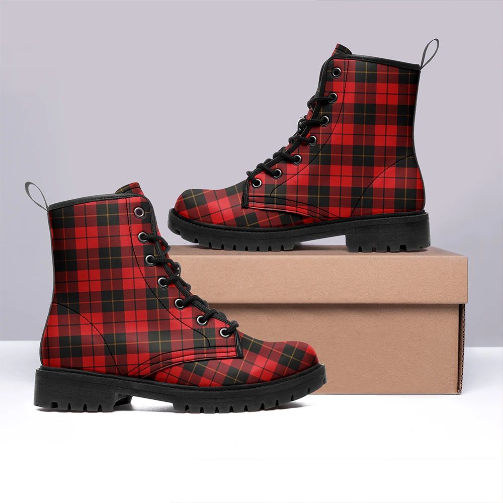 Wallace Weathered Tartan Leather Boots