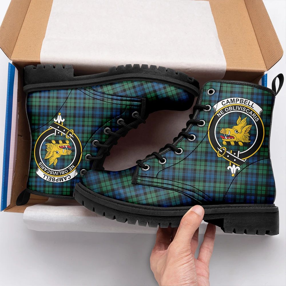 Campbell Ancient 02 Tartan Crest Leather Boots