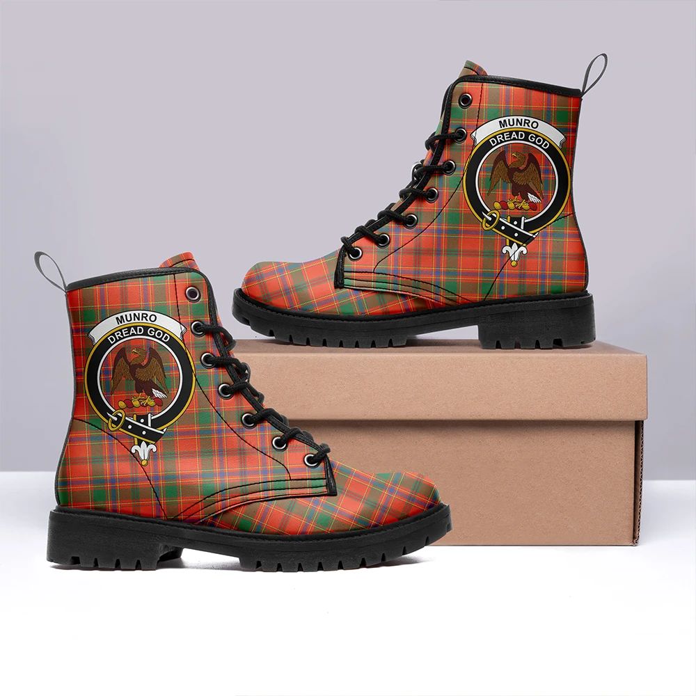 Munro Ancient Tartan Crest Leather Boots