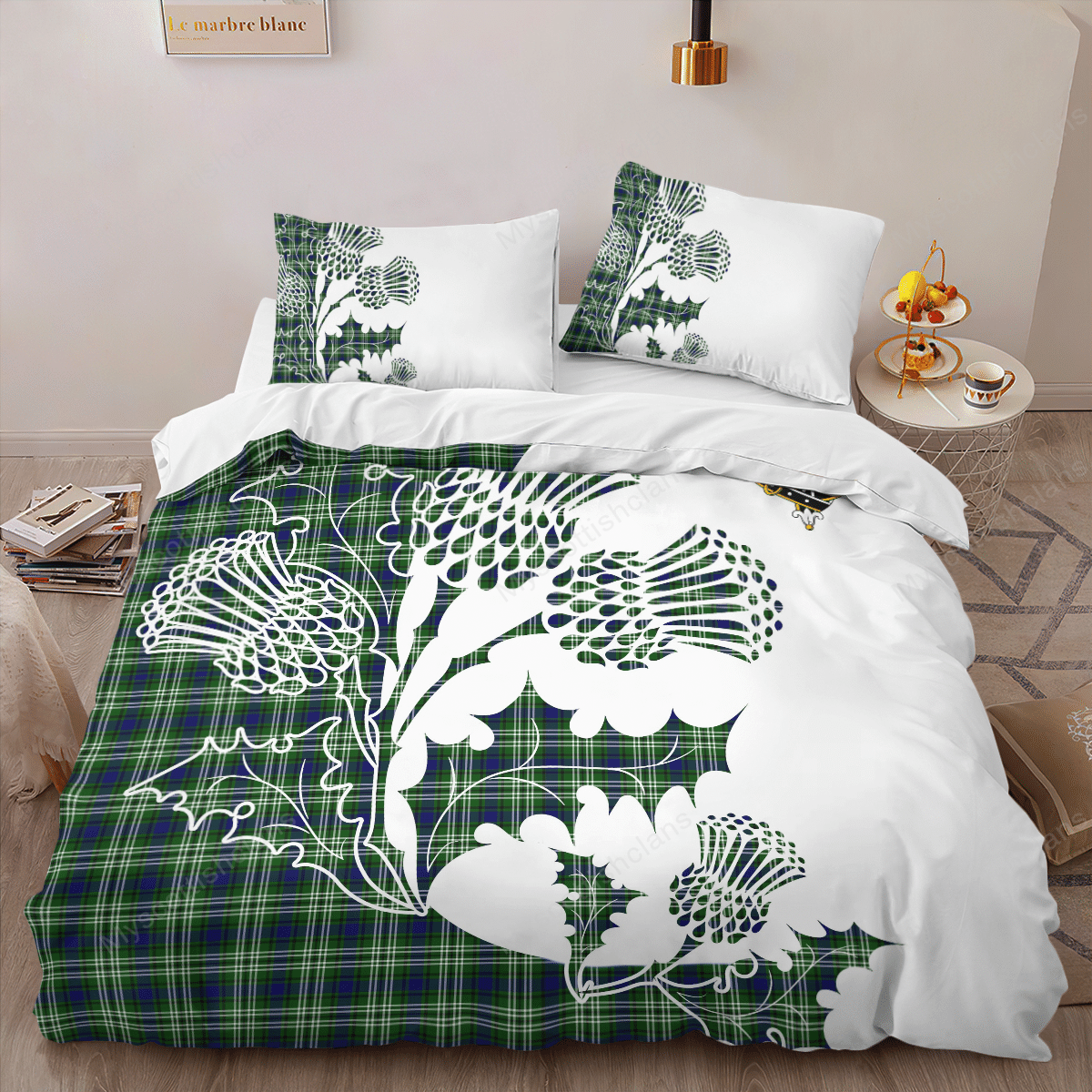 Blackadder Tartan Crest Bedding Set - Thistle Style