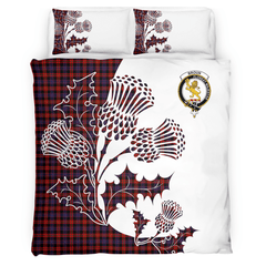 Broun Tartan Crest Bedding Set - Thistle Style