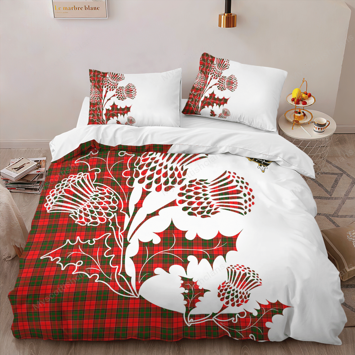 Cairns Tartan Crest Bedding Set - Thistle Style