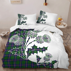 Carmichael Tartan Crest Bedding Set - Thistle Style