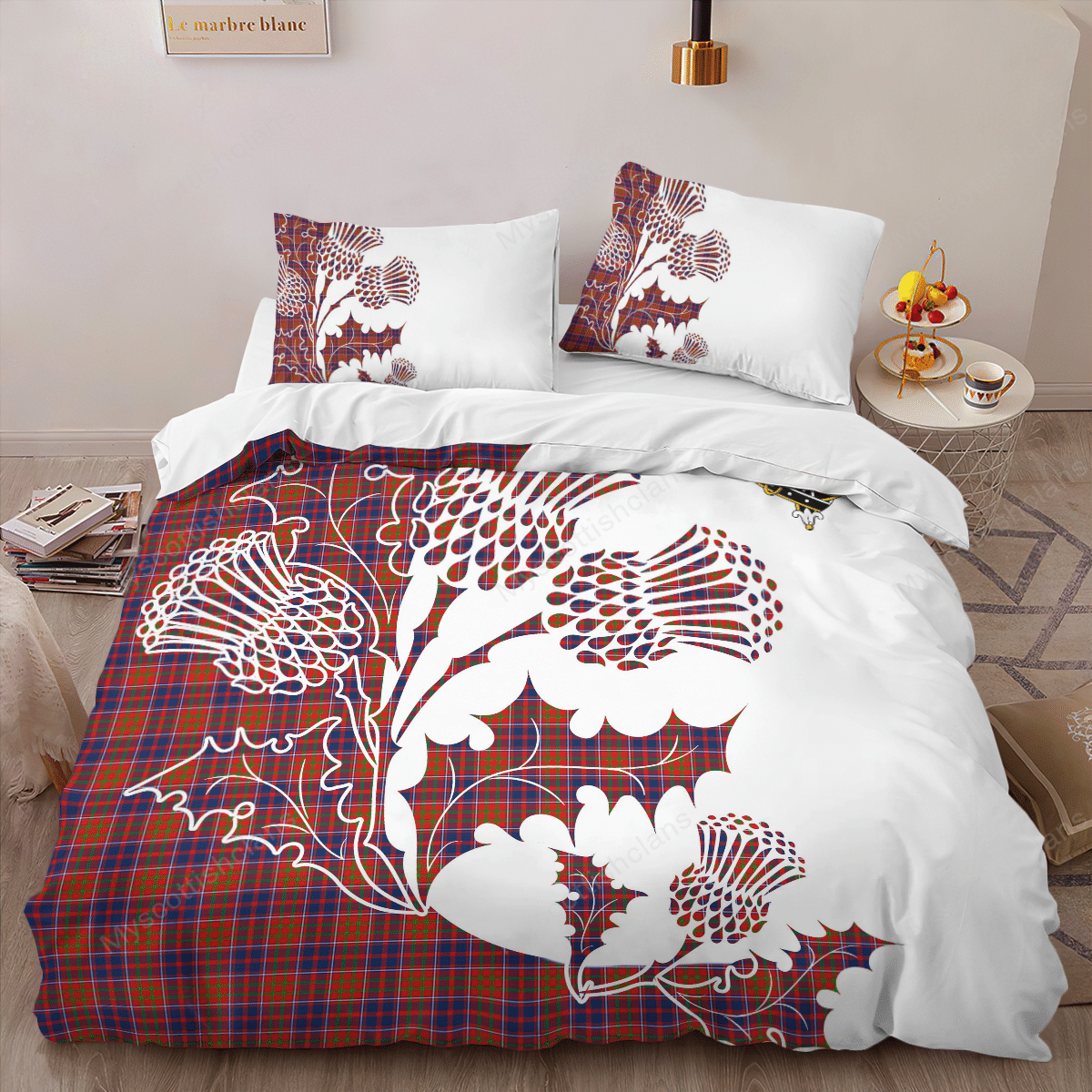 Cameron Tartan Crest Bedding Set - Thistle Style