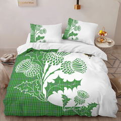 Currie Or Curry Tartan Crest Bedding Set - Thistle Style