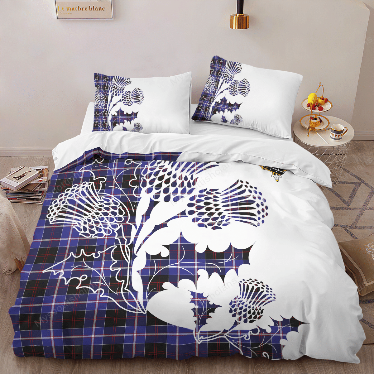 Dunlop Tartan Crest Bedding Set - Thistle Style