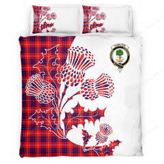 Hamilton Tartan Crest Bedding Set - Thistle Style