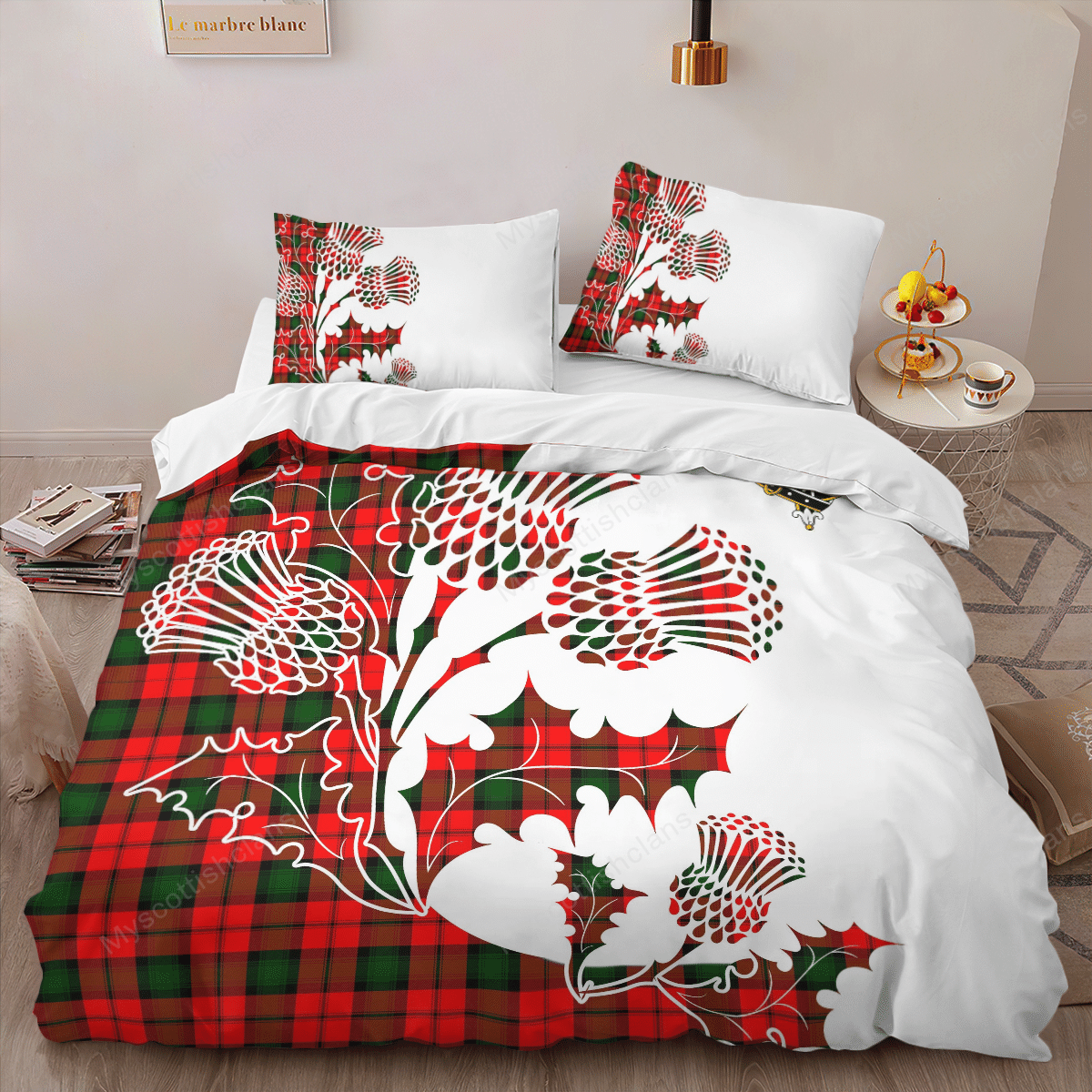 Kerr Tartan Crest Bedding Set - Thistle Style