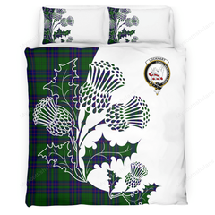 Lockhart Tartan Crest Bedding Set - Thistle Style