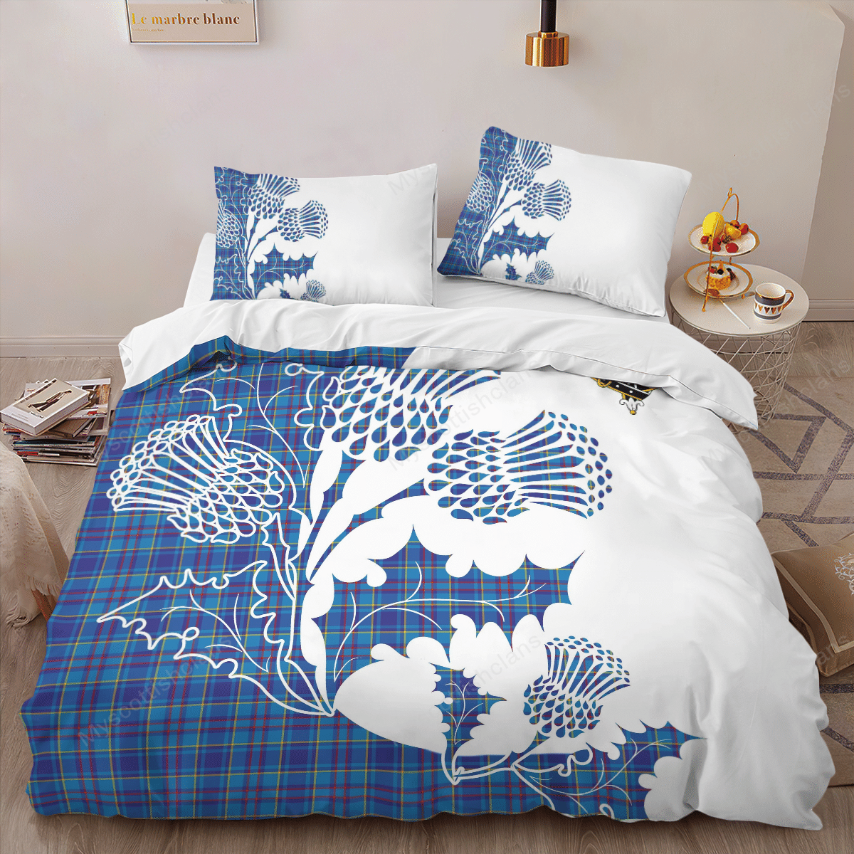 Mercer Tartan Crest Bedding Set - Thistle Style