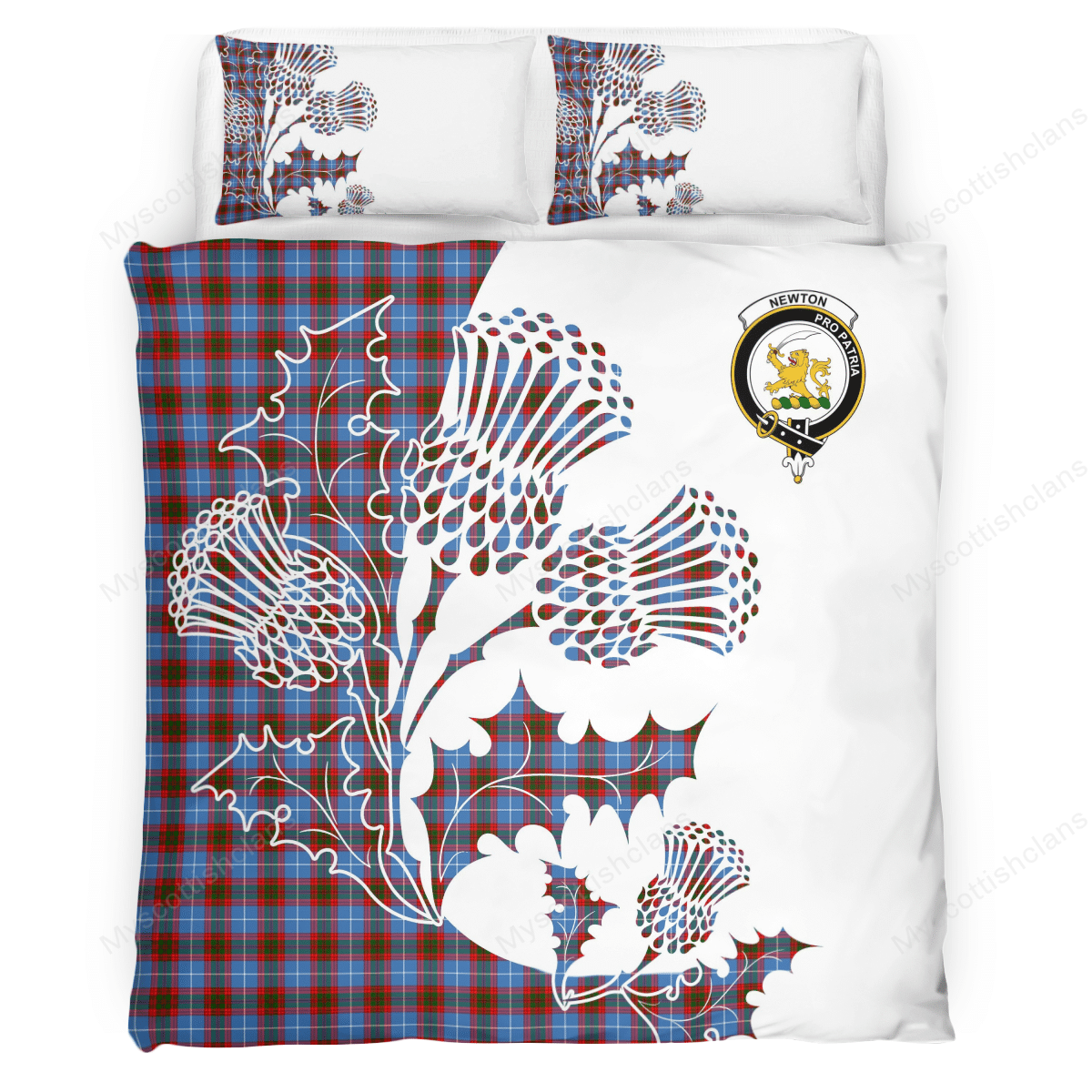 Newton Tartan Crest Bedding Set - Thistle Style