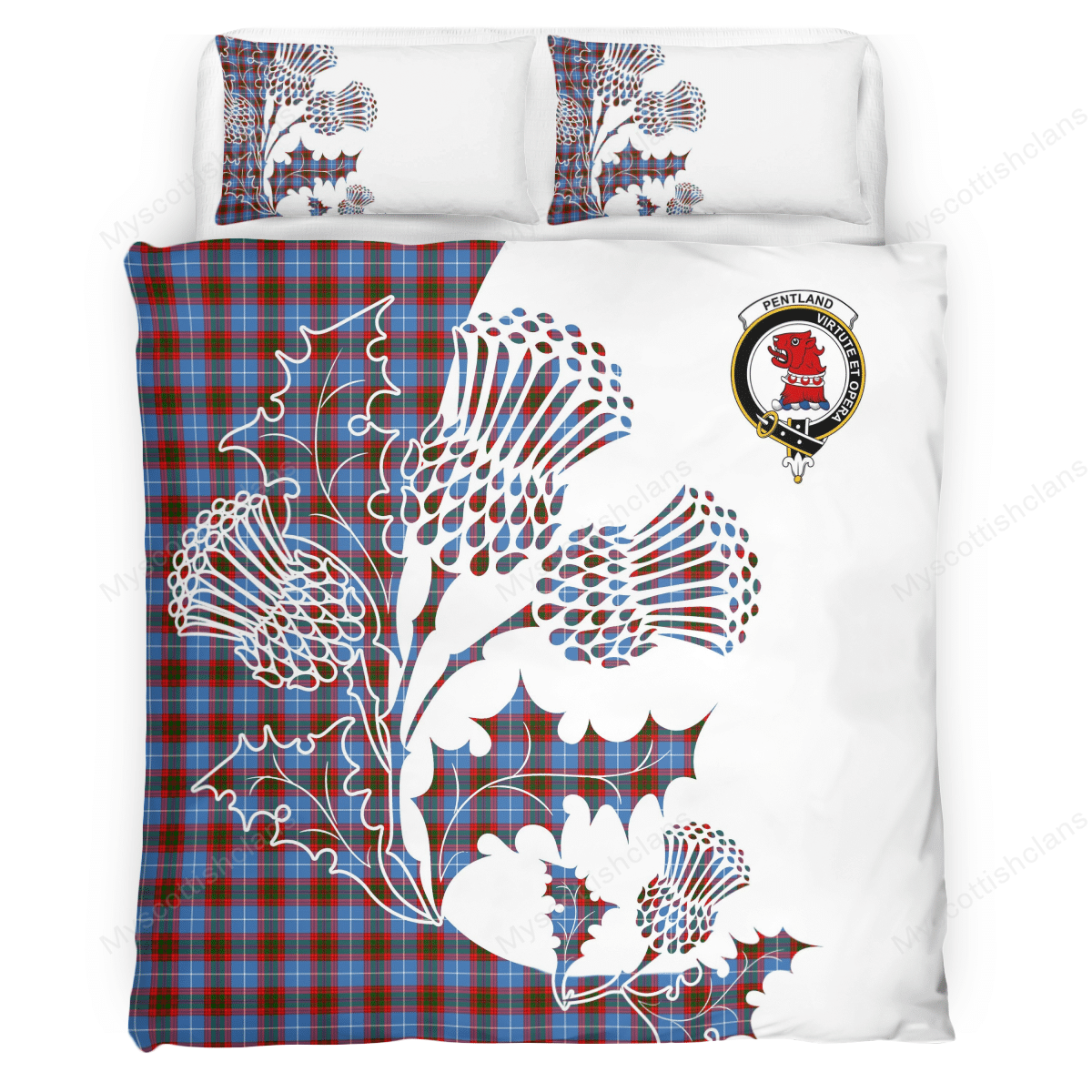 Pentland Tartan Crest Bedding Set - Thistle Style