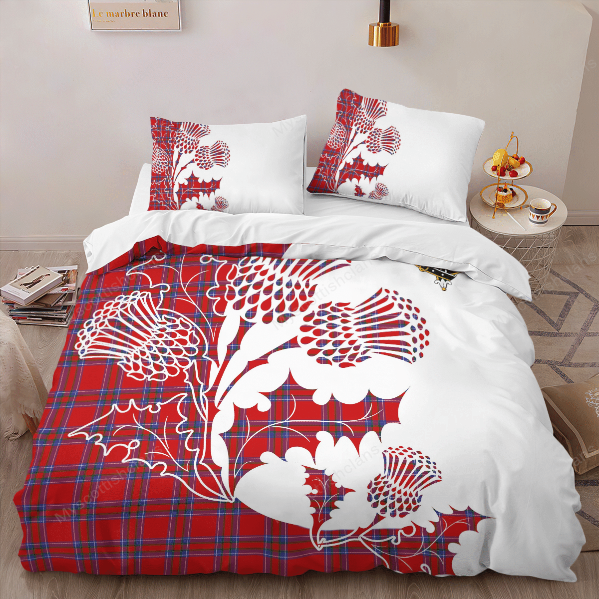 Rait Tartan Crest Bedding Set - Thistle Style