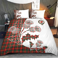 Stewart Tartan Crest Bedding Set - Thistle Style