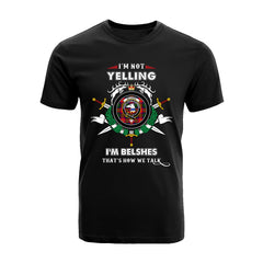 Belshes Tartan Crest T-shirt - I'm not yelling style