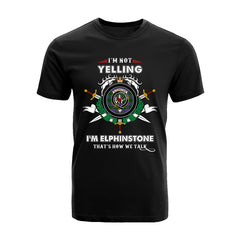 Elphinstone Tartan Crest T-shirt - I'm not yelling style