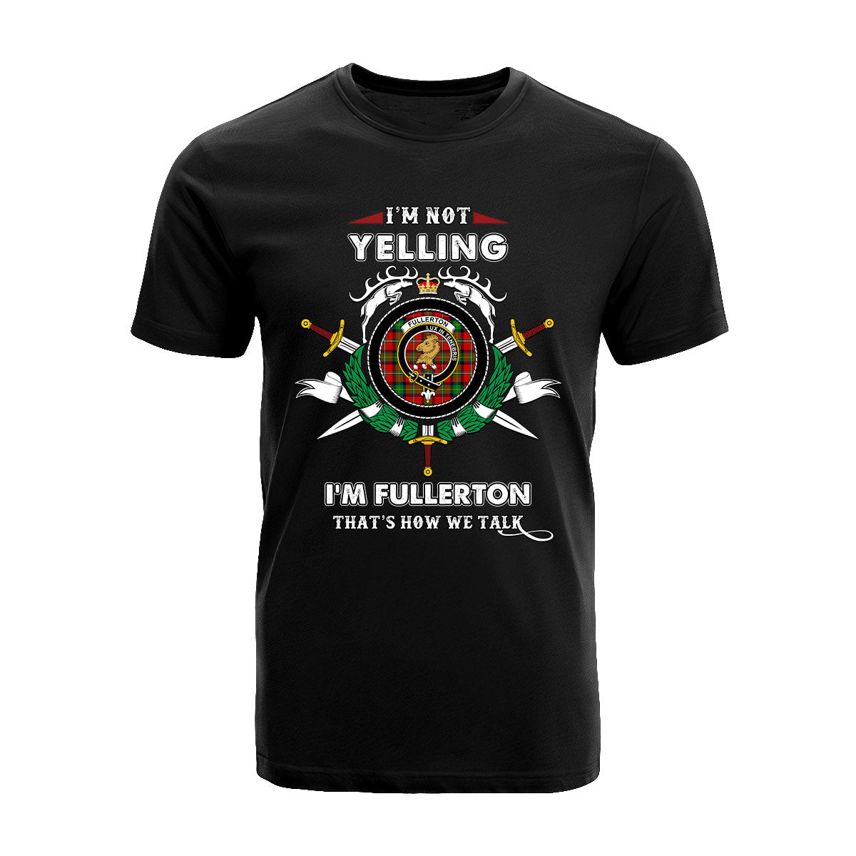 Fullerton Tartan Crest T-shirt - I'm not yelling style